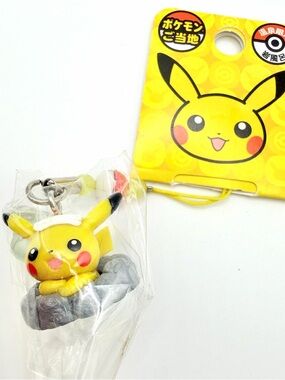 Pikachu Onsen pokemon center pocket Monsters Strap Keychain Japan Gotochi RARE